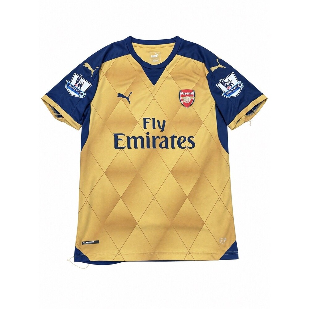 PUMA Arsenal Olivier Giroud 12 Fly Emirates Soccer Jersey Gold/Navy Size XL Used